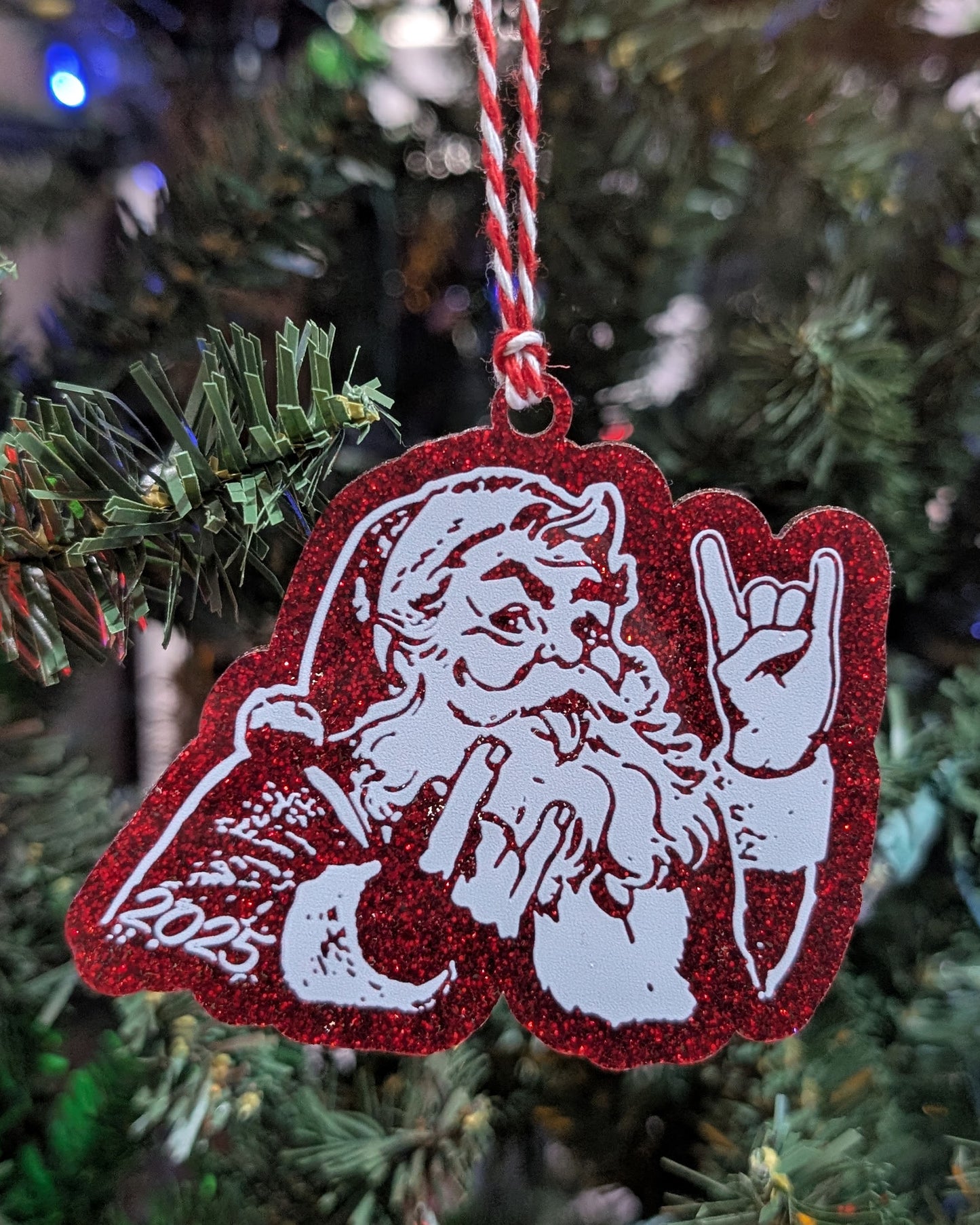 Rocker Santa "Hail Santa Rocker" Ornament