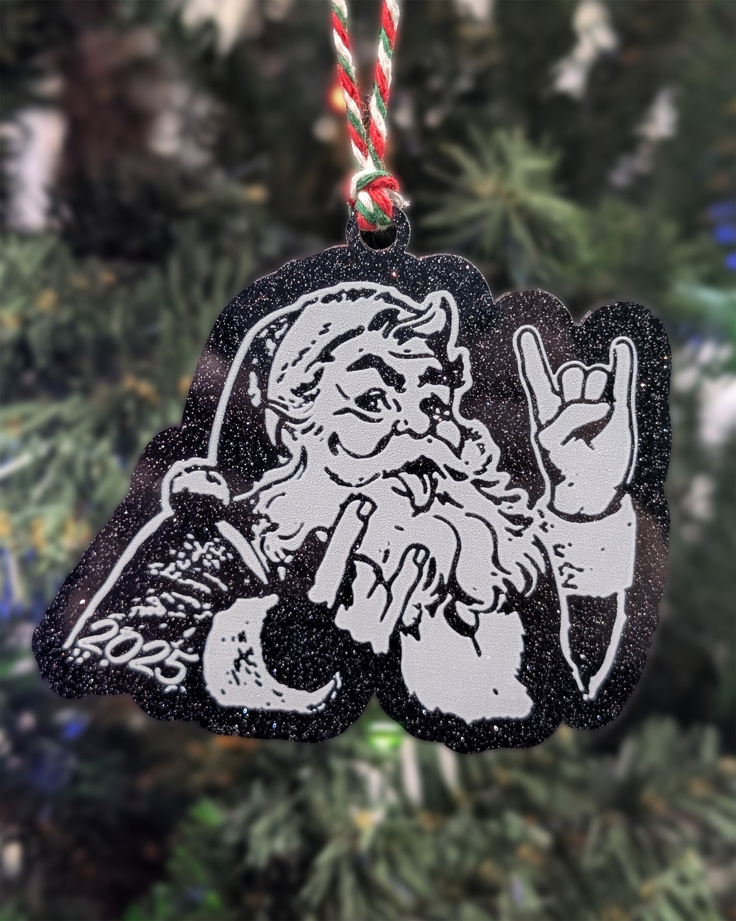 Rocker Santa "Hail Santa Rocker" Ornament