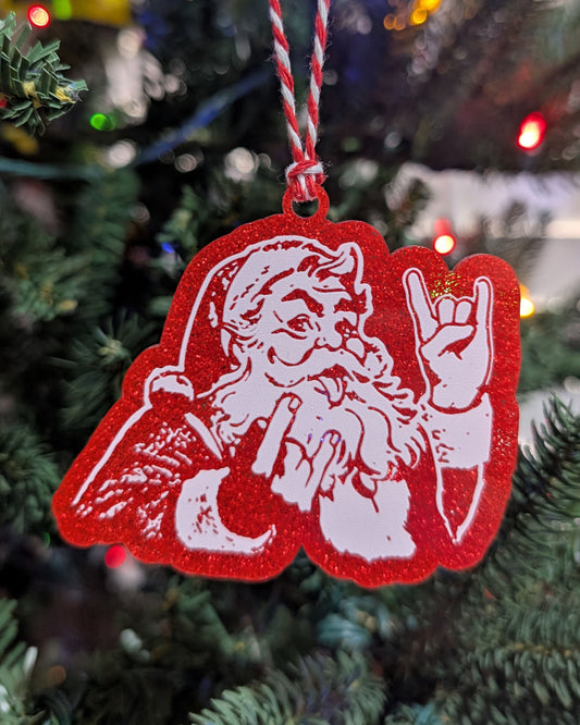 Rocker Santa "Hail Santa Rocker" Ornament