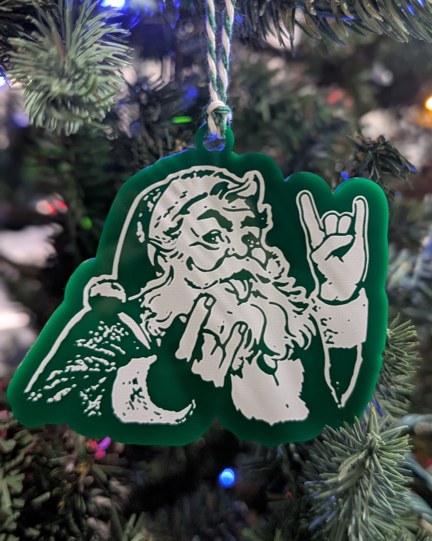 Rocker Santa "Hail Santa Rocker" Ornament