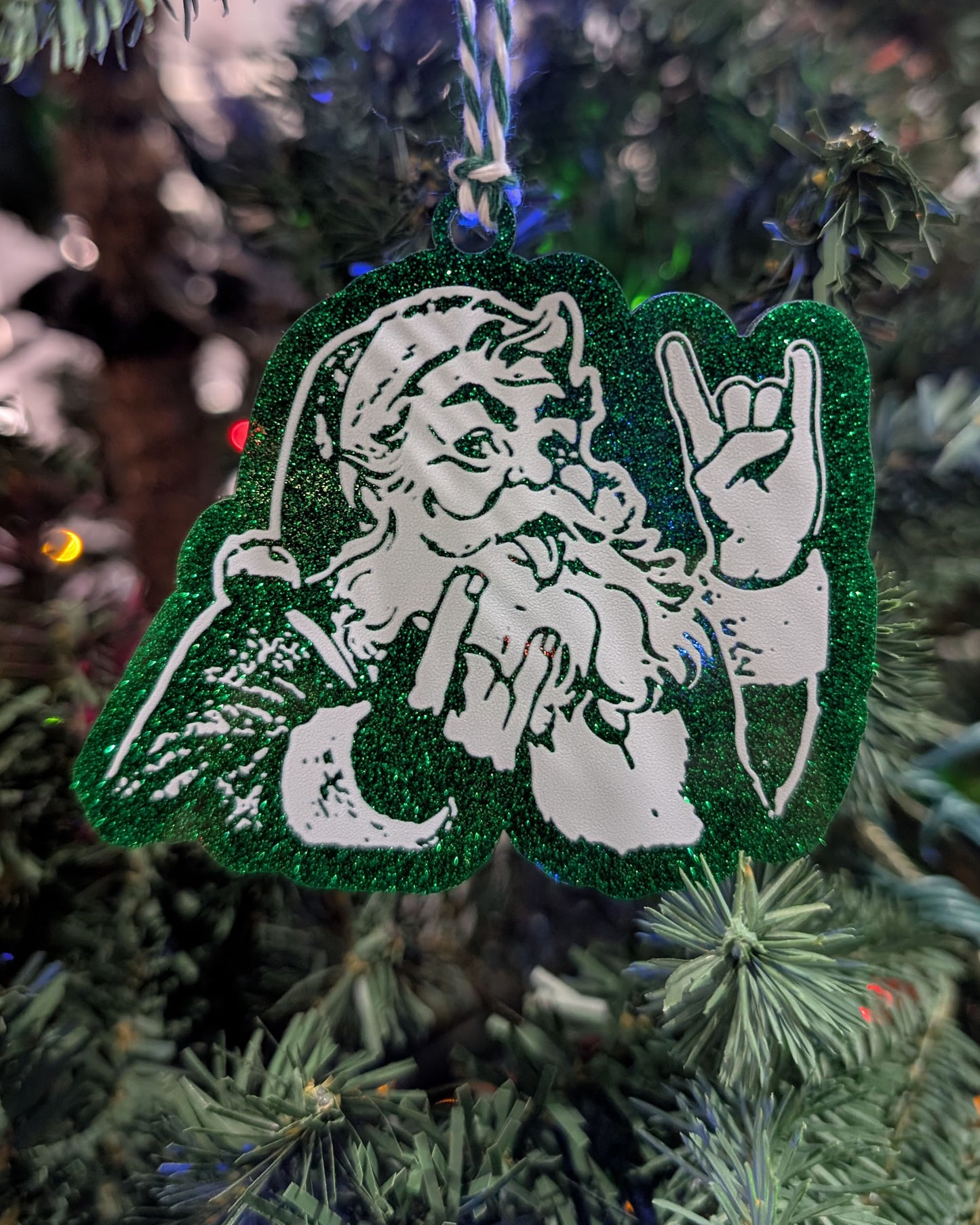 Rocker Santa "Hail Santa Rocker" Ornament
