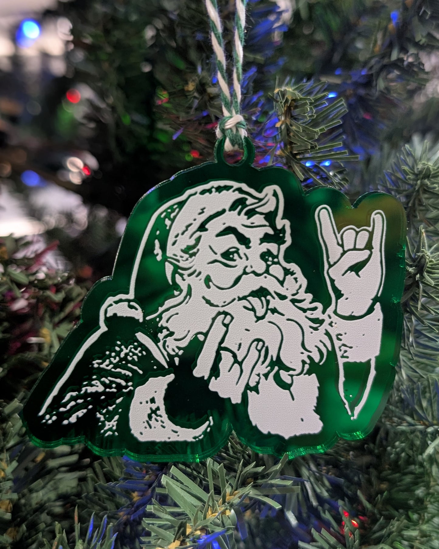 Rocker Santa "Hail Santa Rocker" Ornament