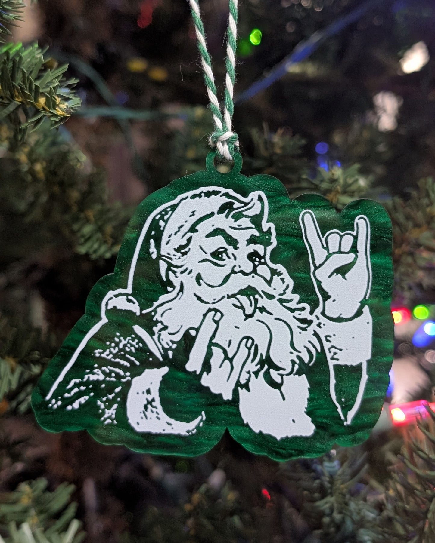Rocker Santa "Hail Santa Rocker" Ornament