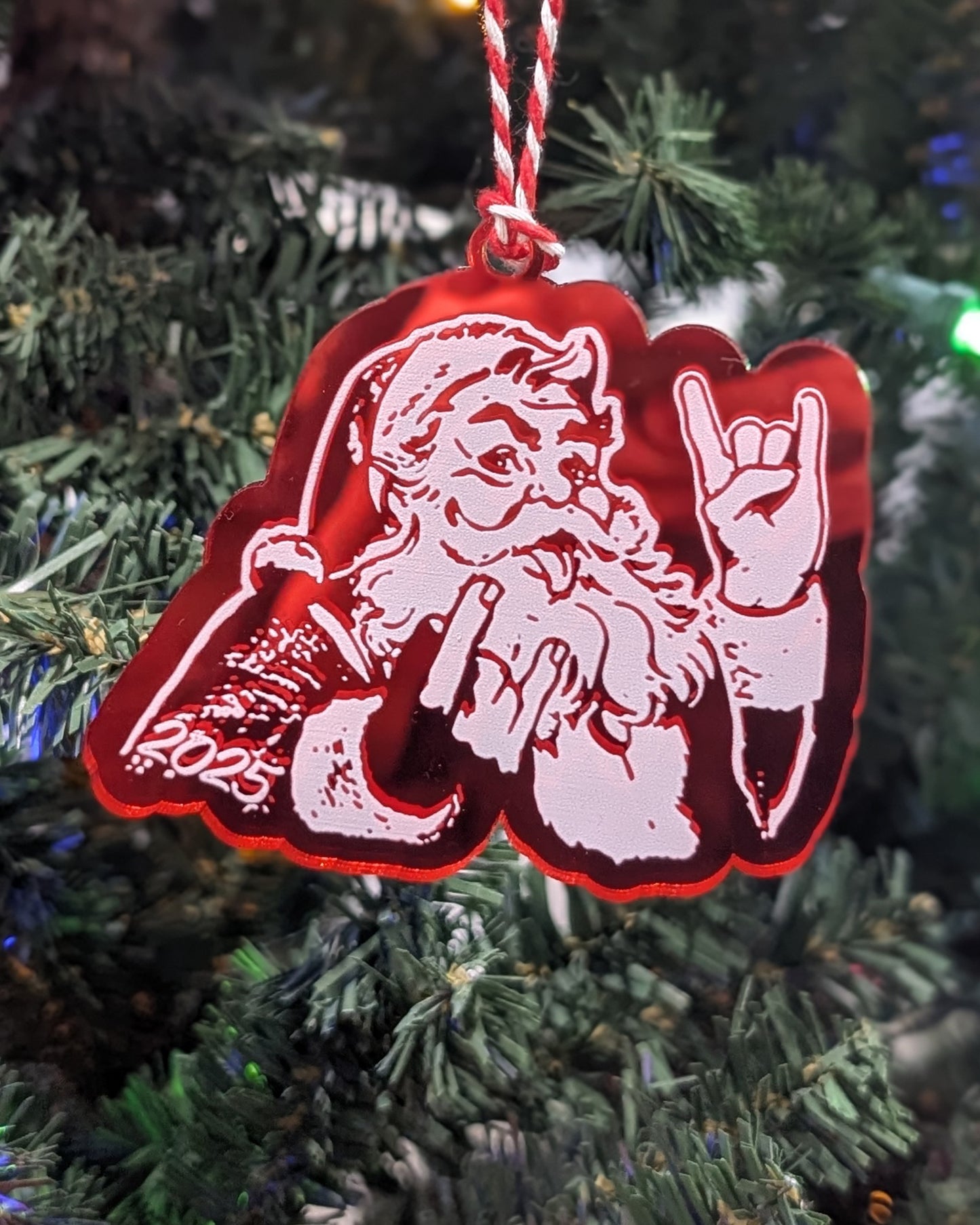 Rocker Santa "Hail Santa Rocker" Ornament