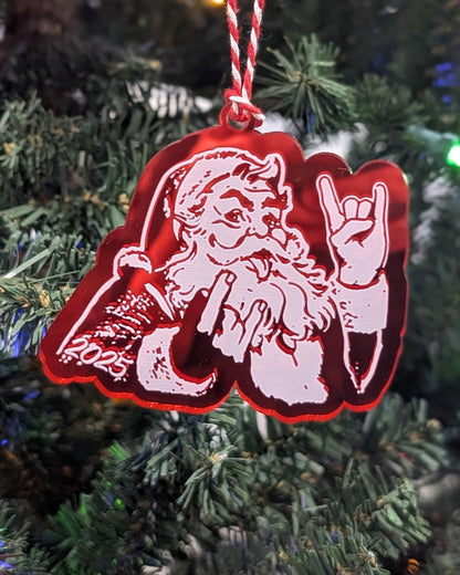 Rocker Santa "Hail Santa Rocker" Ornament